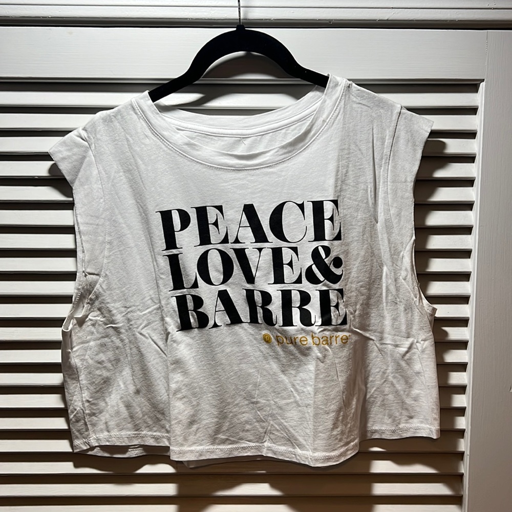 Pure Barre “Peace, Love & Barre” crop tank